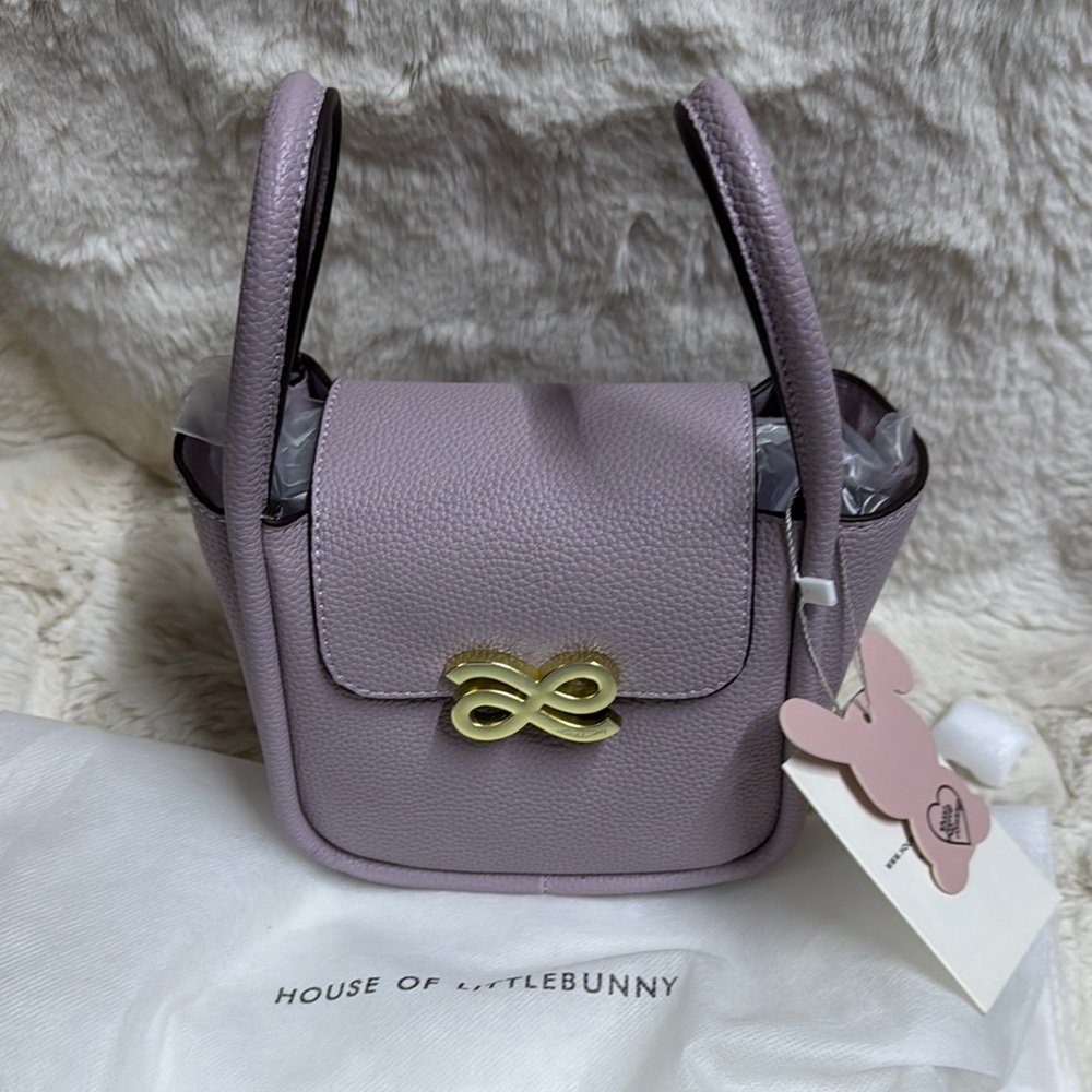 Purple Mini Bag with Gold Hardware and Structured Design